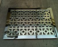 Square Pattern Polished Brass Floor Grille with T Frame